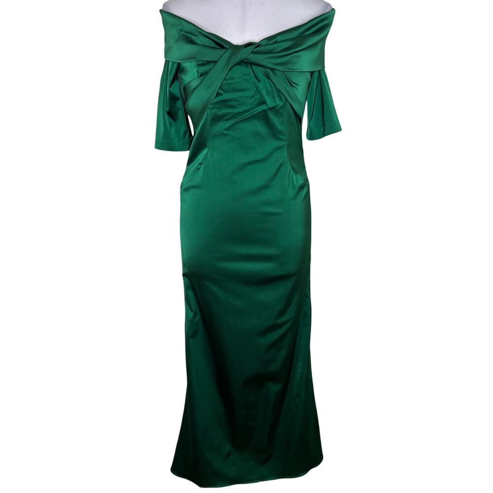 Rickie Freeman Teri Jon Gown 6 Women Green Evening Dress Satin Special Occasion
